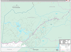 Cherokee County Wall Map Premium Style 2026
