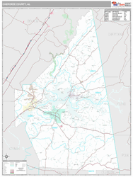 Cherokee County, AL Wall Map Premium Style 2024
