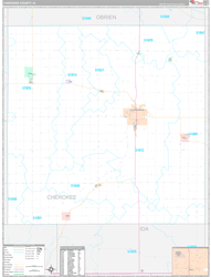 Cherokee County, IA Wall Map Premium Style 2024