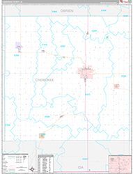 Cherokee County, IA Wall Map Premium Style 2026