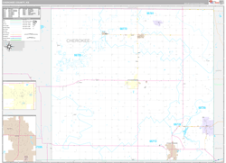 Cherokee County, KS Wall Map Premium Style 2024