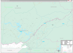 Cherokee County, NC Wall Map Premium Style 2024