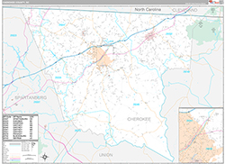Cherokee County, SC Wall Map Premium Style 2026
