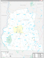 Cheshire County, NH Wall Map Premium Style 2024