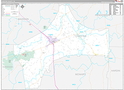 Chester County Wall Map Premium Style 2026
