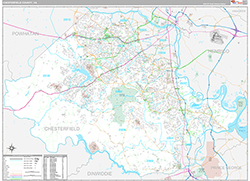 Chesterfield County Wall Map Premium Style 2026