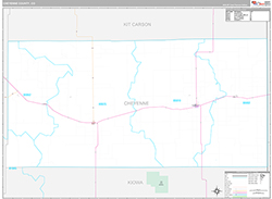 Cheyenne County Wall Map Premium Style 2026