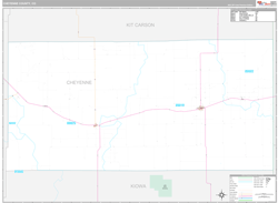 Cheyenne County, CO Wall Map Premium Style 2024