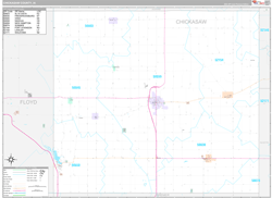 Chickasaw County, IA Wall Map Premium Style 2024