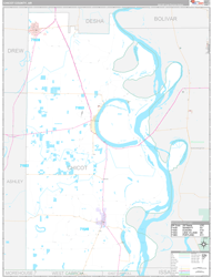 Chicot County, AR Wall Map Premium Style 2024