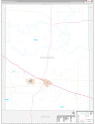Childress County, TX Wall Map Premium Style 2024