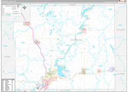 Chippewa County Wall Map Premium Style 2026