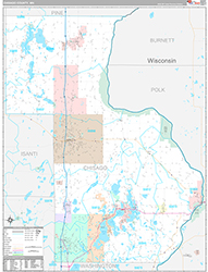 Chisago County Wall Map Premium Style 2026