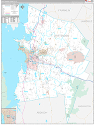 Chittenden County, VT Wall Map Premium Style 2026
