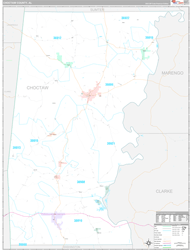 Choctaw County, AL Wall Map Premium Style 2024