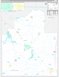 Christian County, IL Wall Map Premium Style 2024