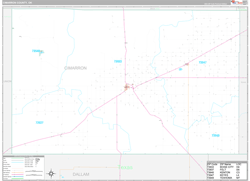 Cimarron County, OK Wall Map Premium Style 2024