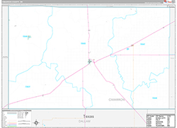 Cimarron County, OK Wall Map Premium Style 2026