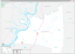 Claiborne County, MS Wall Map Premium Style 2023
