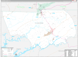 Claiborne County, TN Wall Map Premium Style 2024