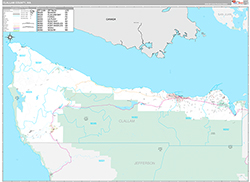 Clallam County Wall Map Premium Style 2026