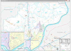 Clark County Wall Map Premium Style 2026