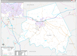 Clark County Wall Map Premium Style 2026