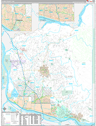 Clark County Wall Map Premium Style 2026