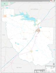 Clark County, AR Wall Map Premium Style 2024