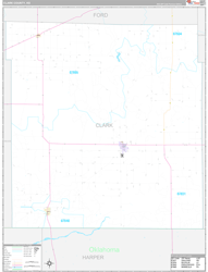 Clark County, KS Wall Map Premium Style 2024
