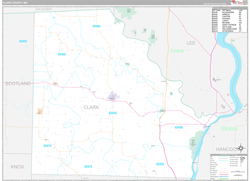 Clark County, MO Wall Map Premium Style 2024