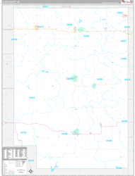 Clark County, WI Wall Map Premium Style 2024