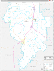 Clarke County Wall Map Premium Style 2026