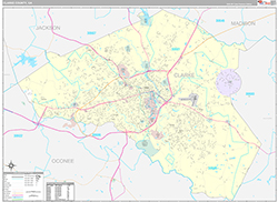 Clarke County Wall Map Premium Style 2026