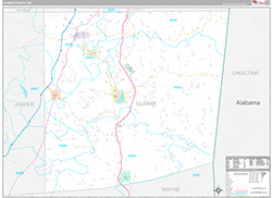 Clarke County Wall Map Premium Style 2026