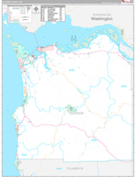 Clatsop County, OR Wall Map Premium Style 2026
