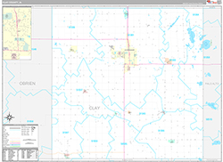 Clay County Wall Map Premium Style 2026