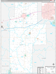 Clay County Wall Map Premium Style 2026