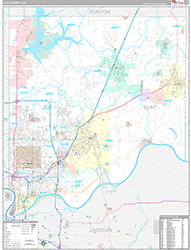 Clay County Wall Map Premium Style 2026