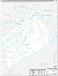Clay County Wall Map Premium Style 2026