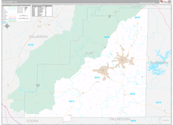 Clay County, AL Zip Code Map