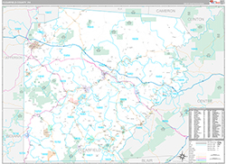 Clearfield County, PA Wall Map Premium Style 2026