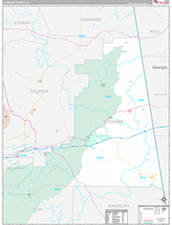 Cleburne County Wall Map Premium Style 2026