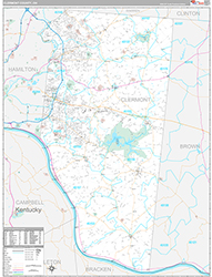 Clermont County Wall Map Premium Style 2026