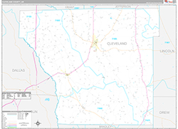 Cleveland County, AR Wall Map Premium Style 2026