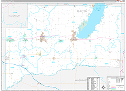 Clinton County Wall Map Premium Style 2026