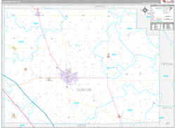 Clinton County Wall Map Premium Style 2026