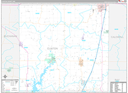 Clinton County Wall Map Premium Style 2026
