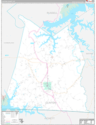 Clinton County, KY Wall Map Premium Style 2026