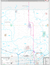 Clinton County, MI Wall Map Premium Style 2026